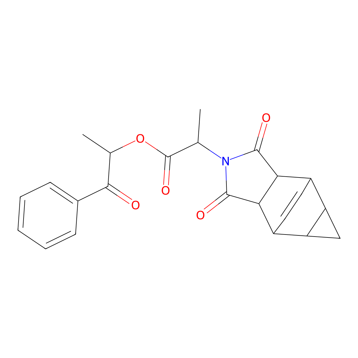 1-oxo-1-phenylpropan-2-yl 2-(1,3-dioxooctahydro-4,6-ethenocyclopropa[f]isoindol-2(1H)-yl)propanoate molecular structure, CAS 474089-65-1