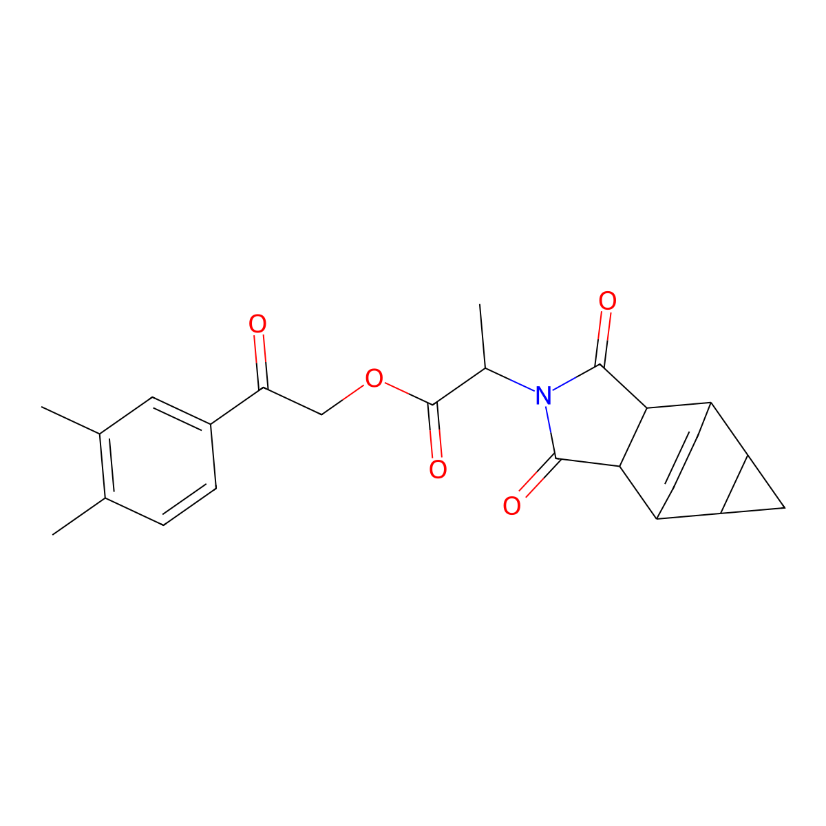 2-(3,4-dimethylphenyl)-2-oxoethyl 2-(1,3-dioxooctahydro-4,6-ethenocyclopropa[f]isoindol-2(1H)-yl)propanoate molecular structure, CAS 474089-67-3