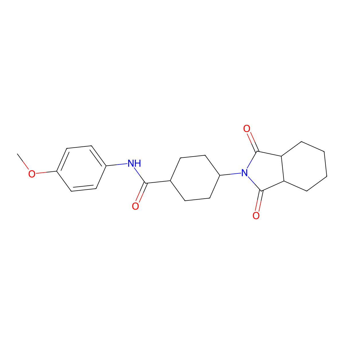 4-(1,3-dioxo-3a,4,5,6,7,7a-hexahydroisoindol-2-yl)-N-(4-methoxyphenyl)cyclohexane-1-carboxamide molecular structure, CAS 474089-68-4