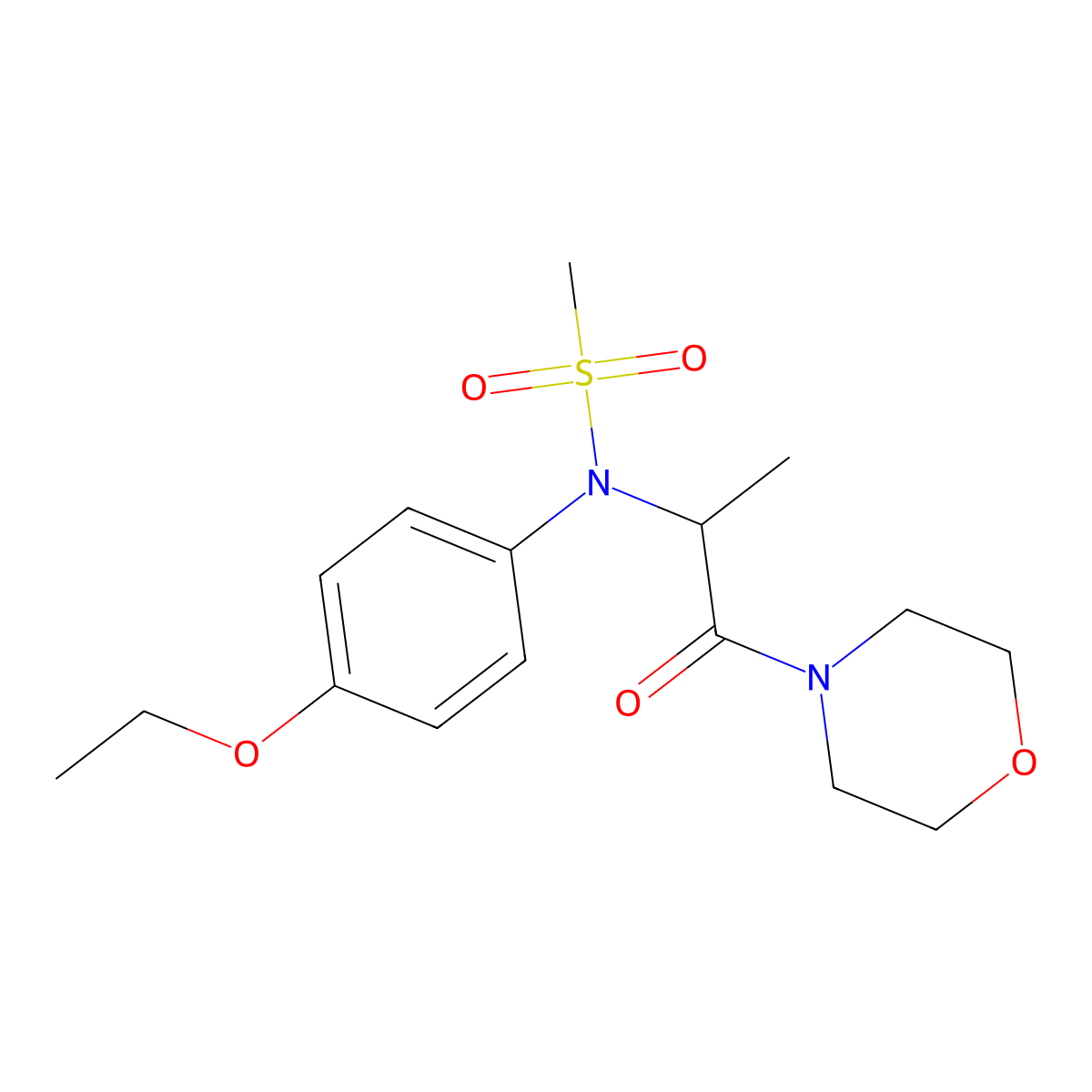 N-(4-ethoxyphenyl)-N-(1-morpholin-4-yl-1-oxopropan-2-yl)methanesulfonamide molecular structure, CAS 474090-89-6