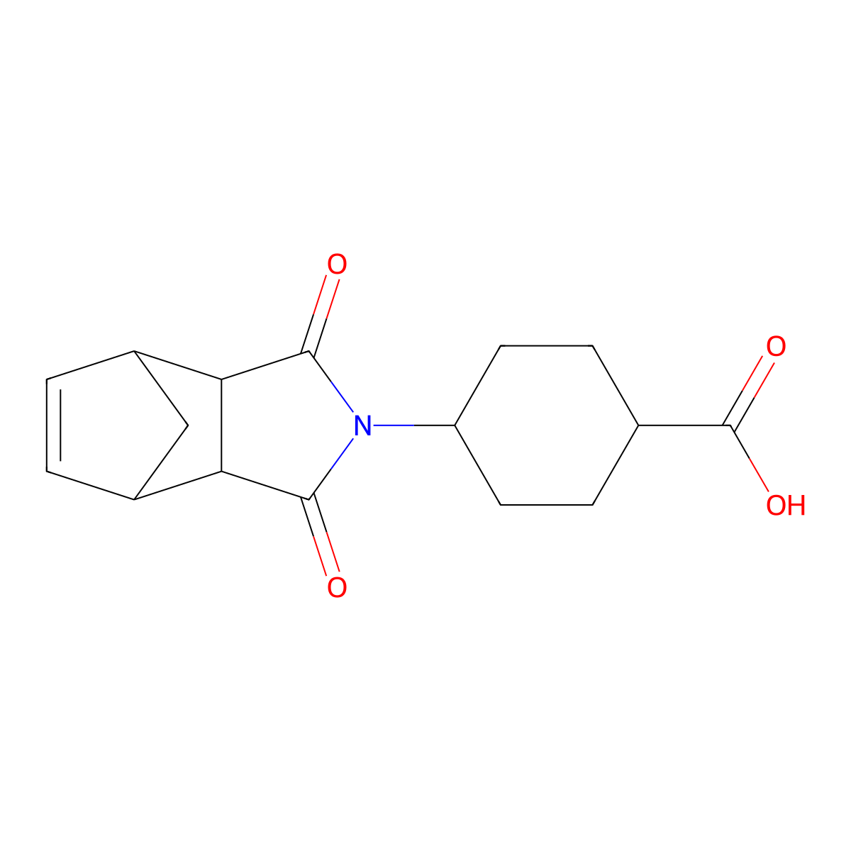 4-(1,3-dioxo-1,3,3a,4,7,7a-hexahydro-2H-4,7-methanoisoindol-2-yl)cyclohexanecarboxylic acid molecular structure, CAS 474091-02-6