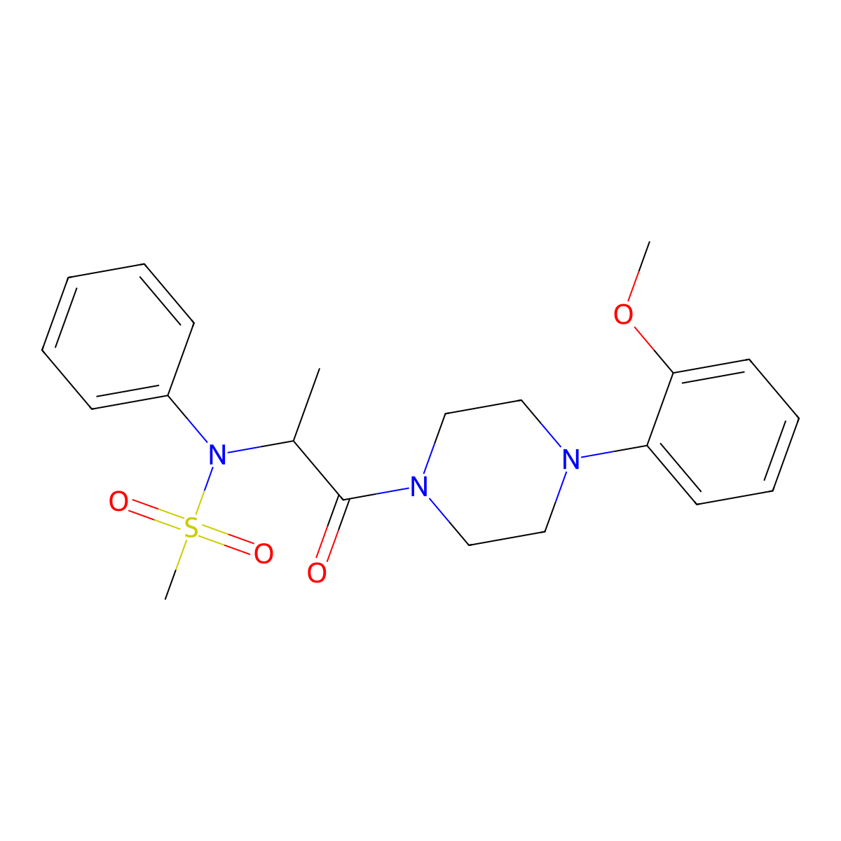 N-{1-[4-(2-methoxyphenyl)piperazin-1-yl]-1-oxopropan-2-yl}-N-phenylmethanesulfonamide molecular structure, CAS 474091-06-0