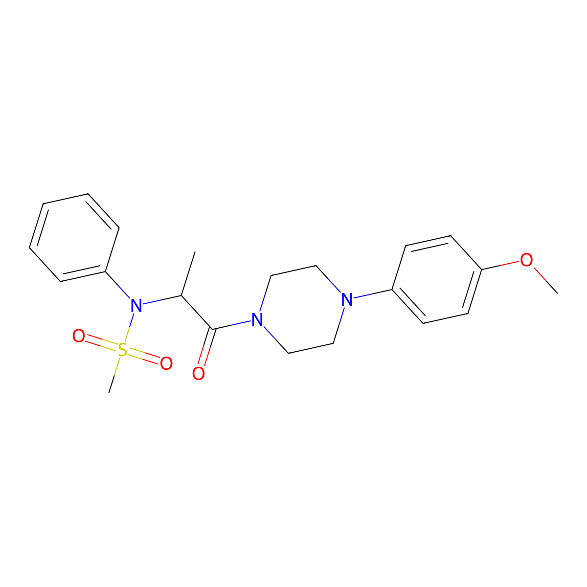 N-[1-[4-(4-methoxyphenyl)piperazin-1-yl]-1-oxopropan-2-yl]-N-phenylmethanesulfonamide molecular structure, CAS 474091-23-1