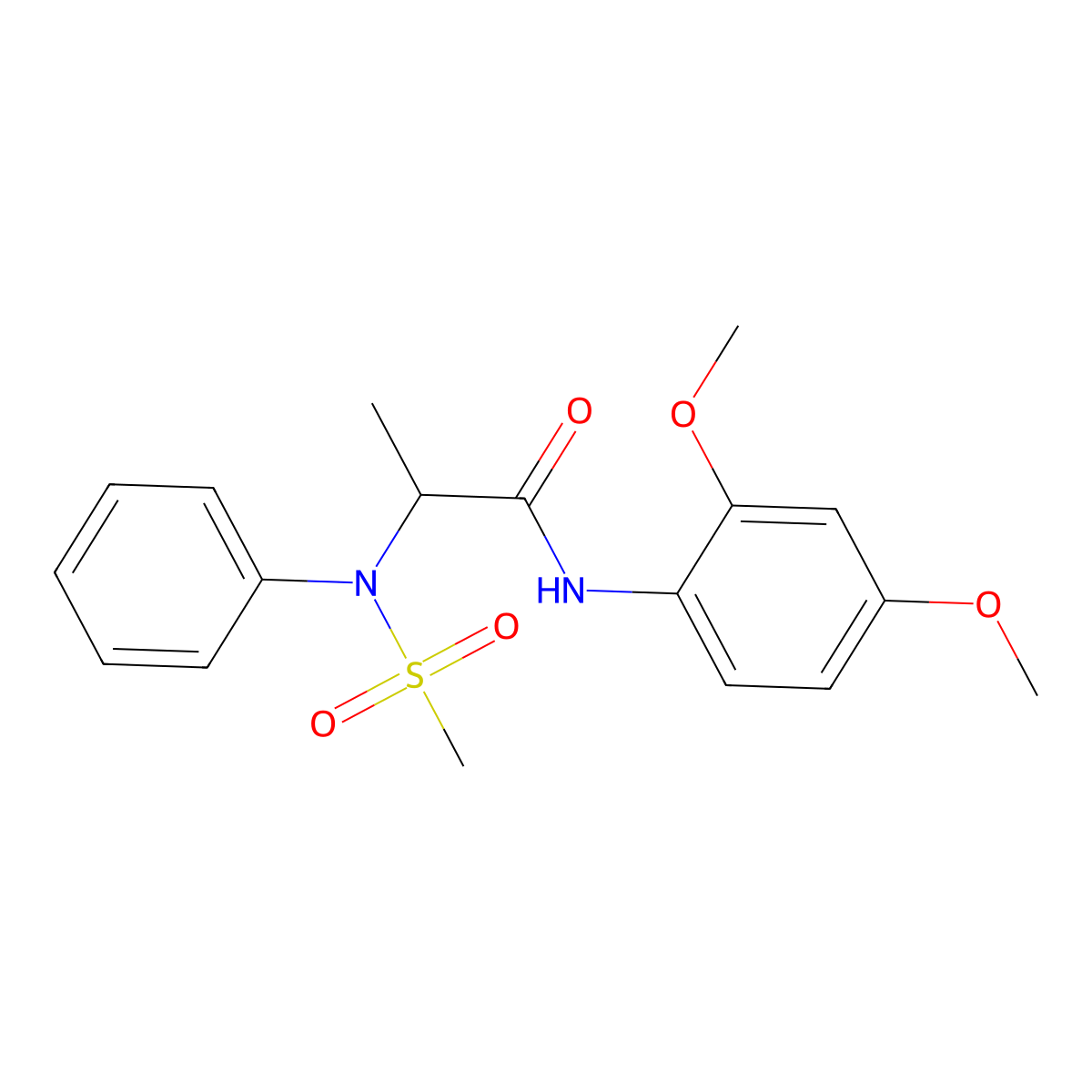 N-(2,4-dimethoxyphenyl)-2-(N-methylsulfonylanilino)propanamide molecular structure, CAS 474091-34-4