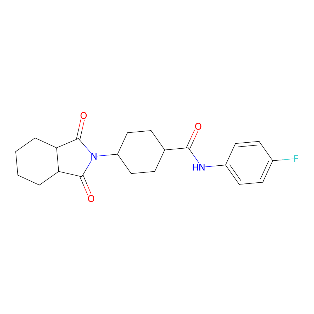 4-(1,3-dioxo-3a,4,5,6,7,7a-hexahydroisoindol-2-yl)-N-(4-fluorophenyl)cyclohexane-1-carboxamide molecular structure, CAS 474091-38-8