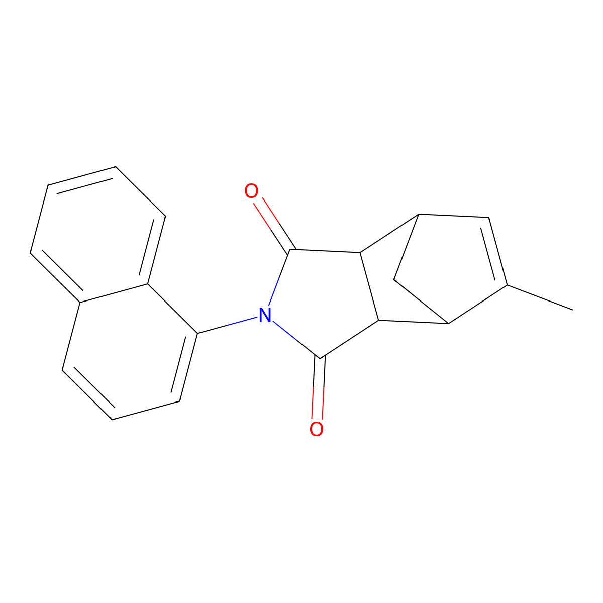 5-methyl-2-(naphthalen-1-yl)-3a,4,7,7a-tetrahydro-1H-4,7-methanoisoindole-1,3(2H)-dione molecular structure, CAS 474091-73-1