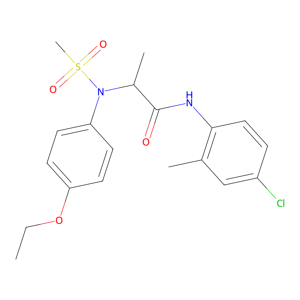 N-(4-chloro-2-methylphenyl)-2-(4-ethoxy-N-methylsulfonylanilino)propanamide molecular structure, CAS 474091-82-2