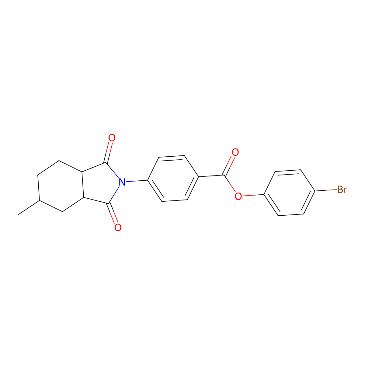 4-bromophenyl 4-(5-methyl-1,3-dioxooctahydro-2H-isoindol-2-yl)benzoate molecular structure, CAS 474091-84-4