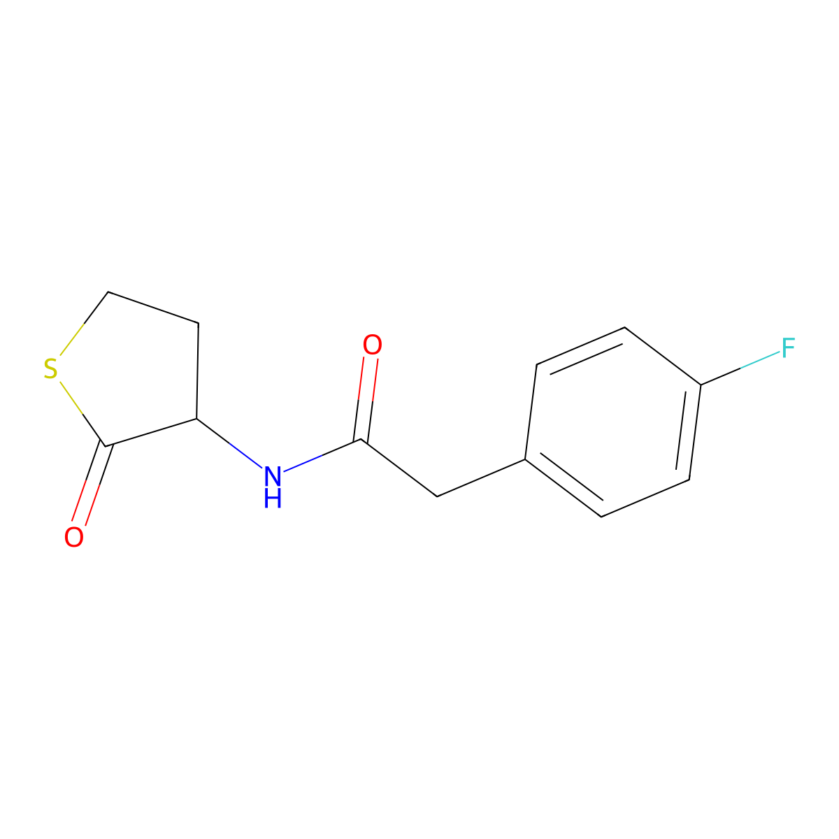 2-(4-fluorophenyl)-N-(2-oxothiolan-3-yl)acetamide molecular structure, CAS 474092-00-7