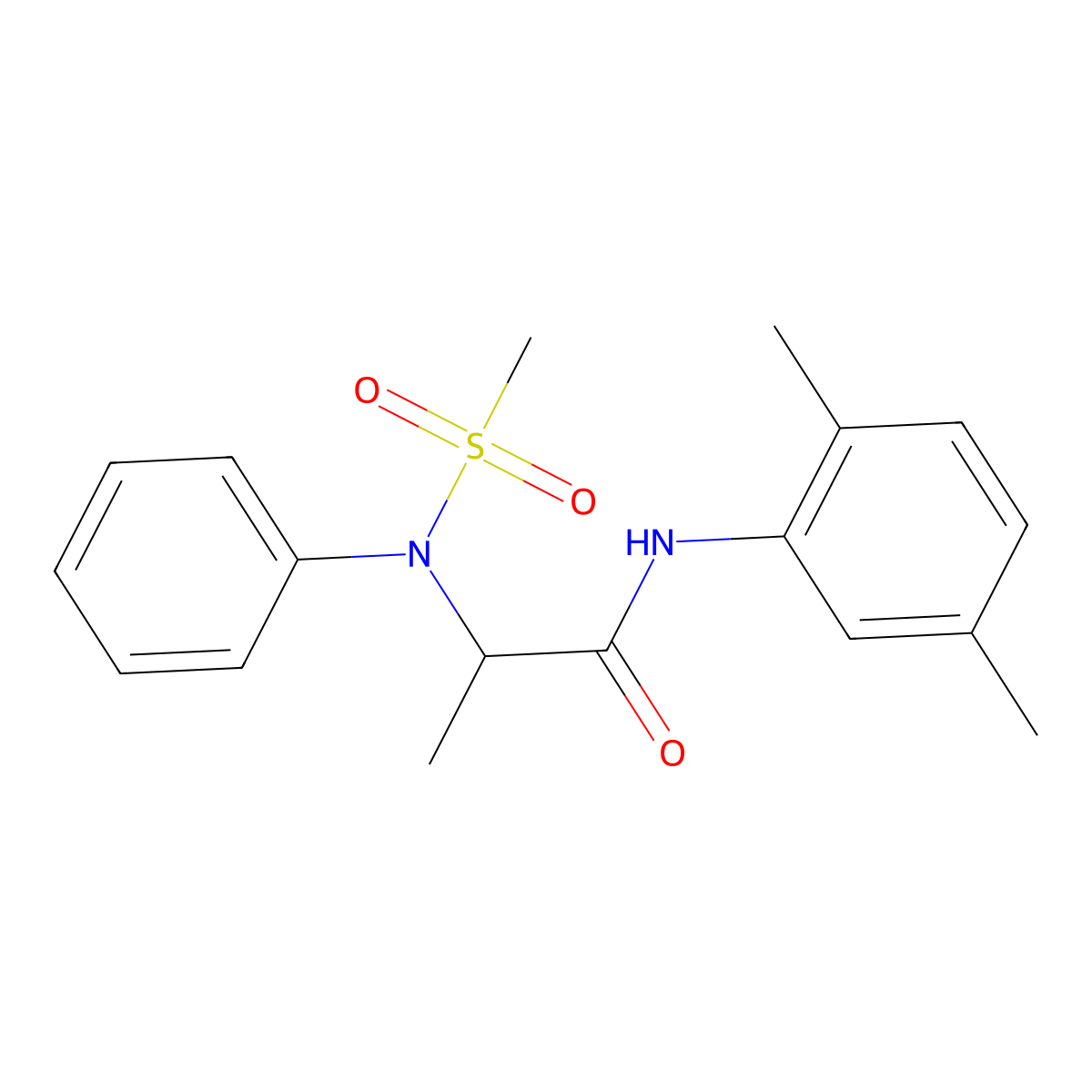 N-(2,5-dimethylphenyl)-2-(N-methylsulfonylanilino)propanamide molecular structure, CAS 474092-19-8