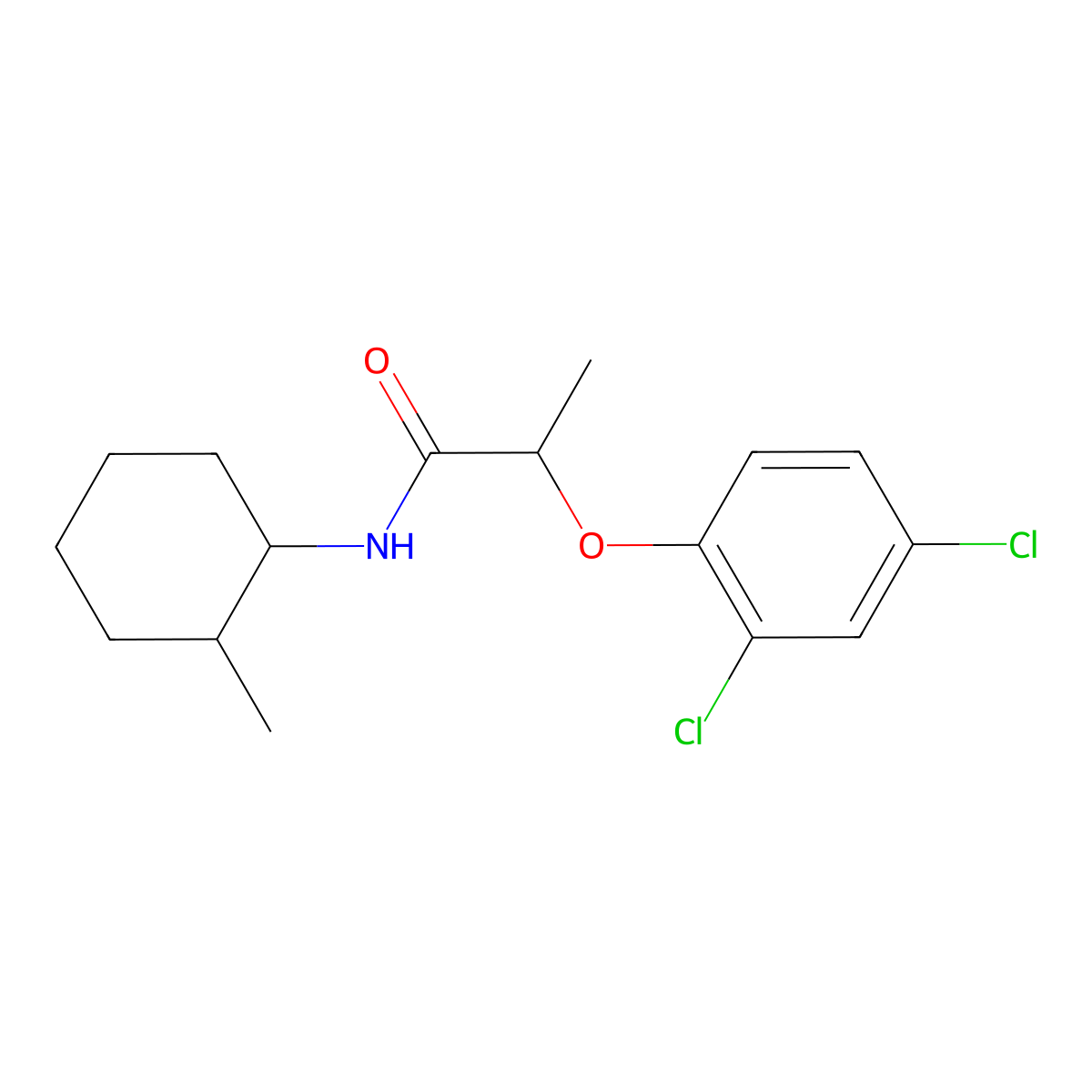 2-(2,4-dichlorophenoxy)-N-(2-methylcyclohexyl)propanamide molecular structure, CAS 474092-26-7