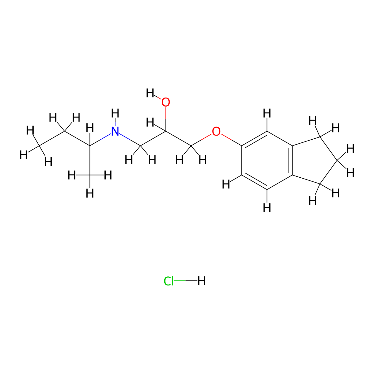 1-(sec-Butylamino)-3-(2,3-dihydro-1H-inden-5-yloxy)-2-propanol hydrochloride molecular structure, CAS 474092-48-3