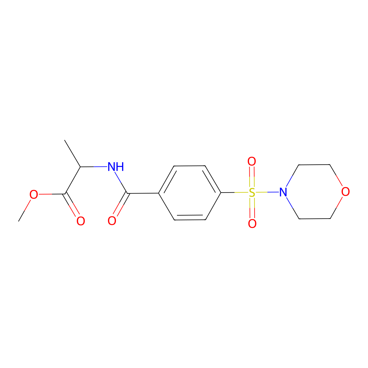 Methyl 2-(4-(morpholinosulfonyl)benzamido)propanoate molecular structure, CAS 474092-54-1