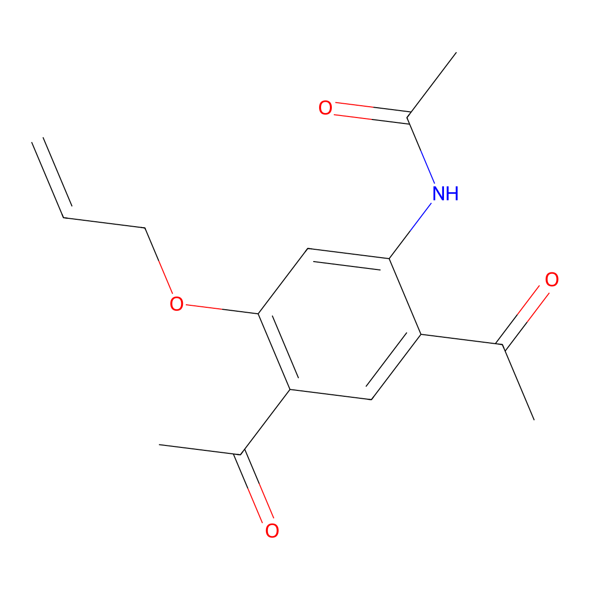 N-(2,4-diacetyl-5-prop-2-enoxyphenyl)acetamide molecular structure, CAS 4742-28-3