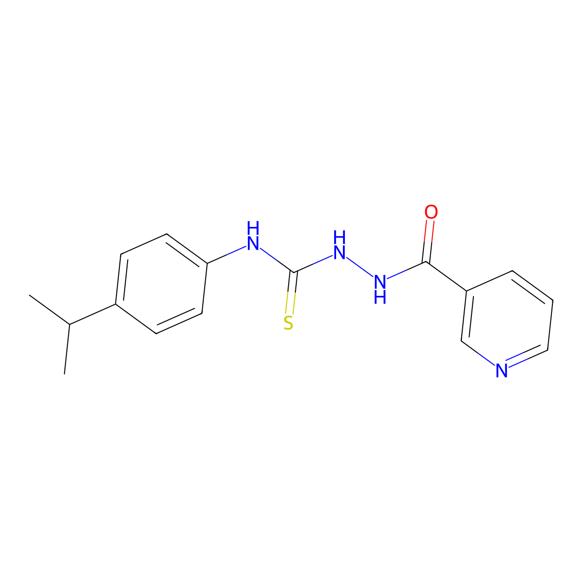 1-[[Oxo(3-pyridinyl)methyl]amino]-3-(4-propan-2-ylphenyl)thiourea molecular structure, CAS 474244-19-4