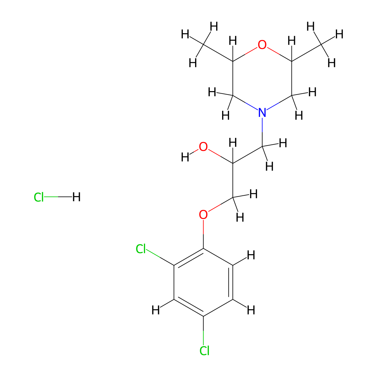 1-(2,4-Dichlorophenoxy)-3-(2,6-dimethylmorpholino)propan-2-ol hydrochloride molecular structure, CAS 474255-20-4