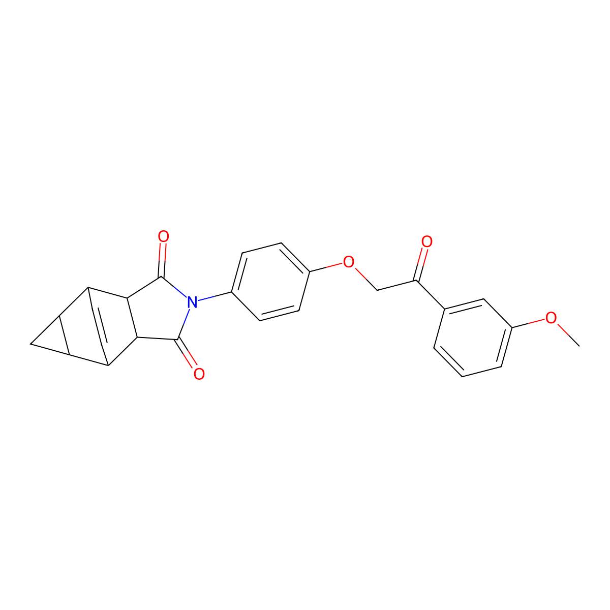 2-{4-[2-(3-methoxyphenyl)-2-oxoethoxy]phenyl}hexahydro-4,6-ethenocyclopropa[f]isoindole-1,3(2H,3aH)-dione molecular structure, CAS 474255-28-2
