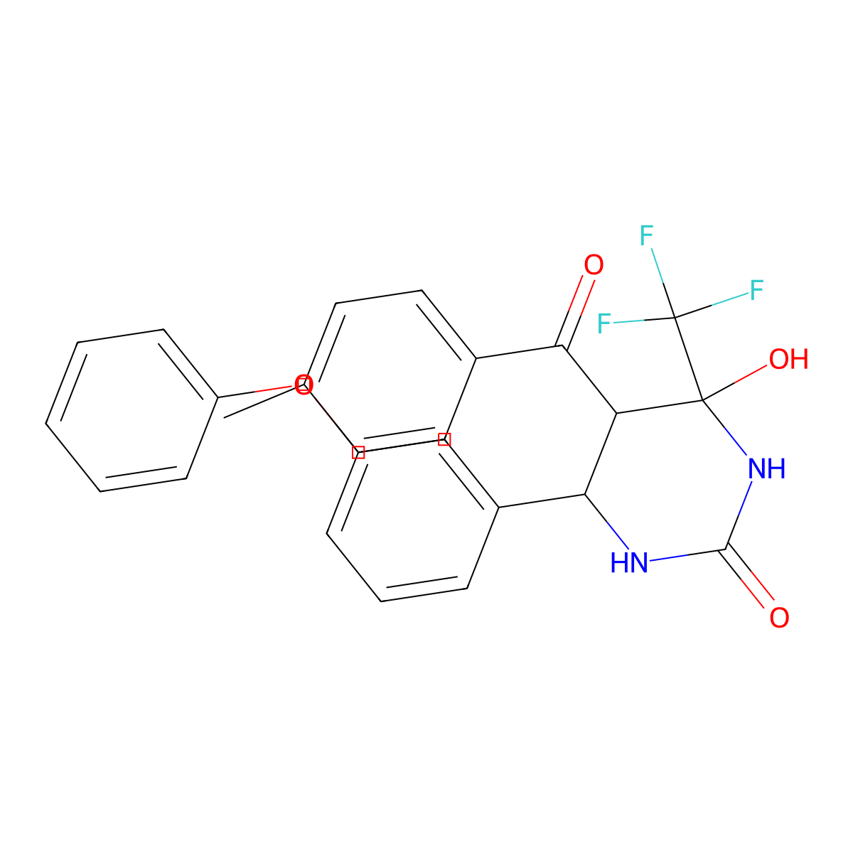 4-Hydroxy-5-(4-methylbenzoyl)-6-(3-phenoxyphenyl)-4-(trifluoromethyl)-1,3-diazinan-2-one molecular structure, CAS 474255-41-9