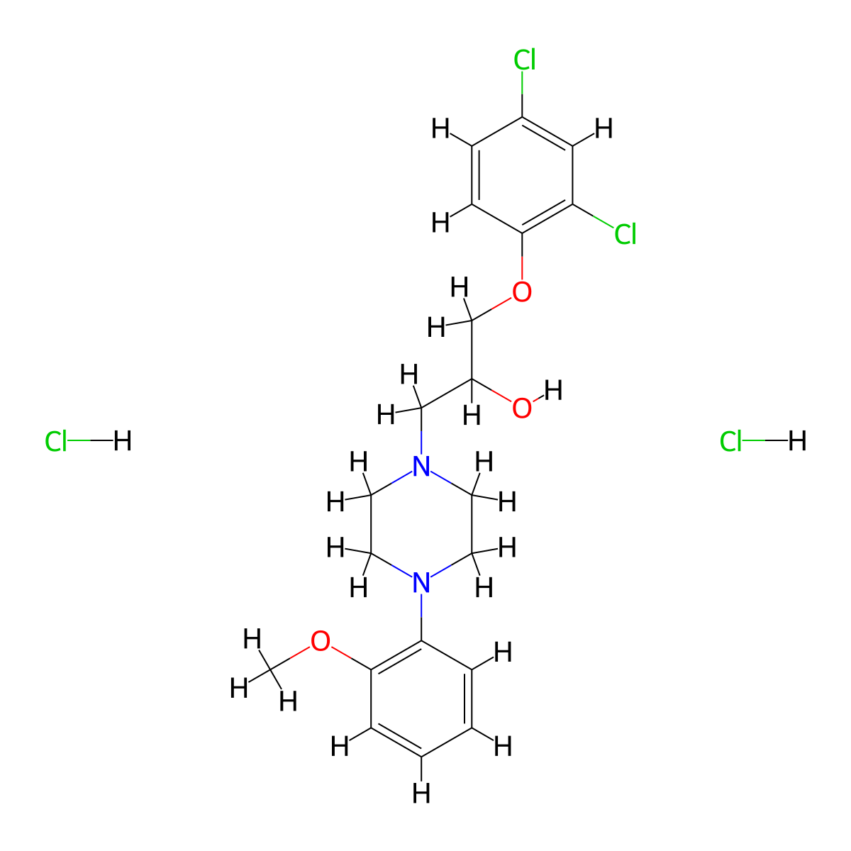 1-(2,4-dichlorophenoxy)-3-[4-(2-methoxyphenyl)piperazin-1-yl]propan-2-ol Dihydrochloride molecular structure, CAS 474257-18-6