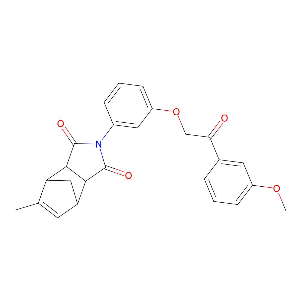 2-{3-[2-(3-methoxyphenyl)-2-oxoethoxy]phenyl}-5-methyl-3a,4,7,7a-tetrahydro-1H-4,7-methanoisoindole-1,3(2H)-dione molecular structure, CAS 474258-06-5
