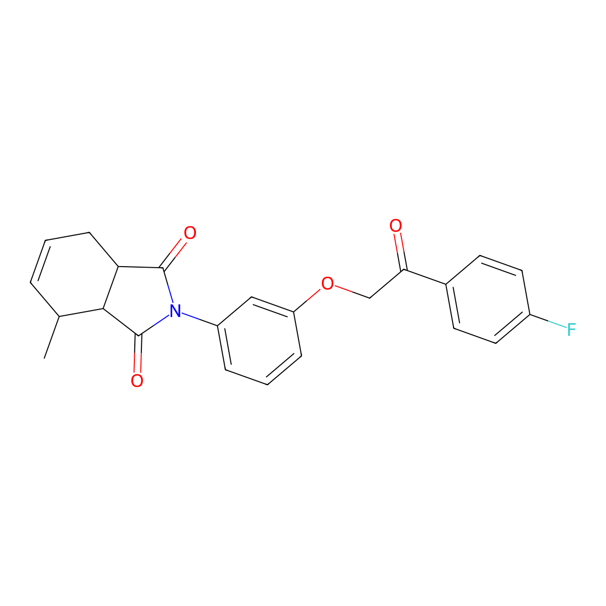 2-[3-[2-(4-Fluorophenyl)-2-oxoethoxy]phenyl]-4-methyl-3a,4,7,7a-tetrahydroisoindole-1,3-dione molecular structure, CAS 474260-07-6