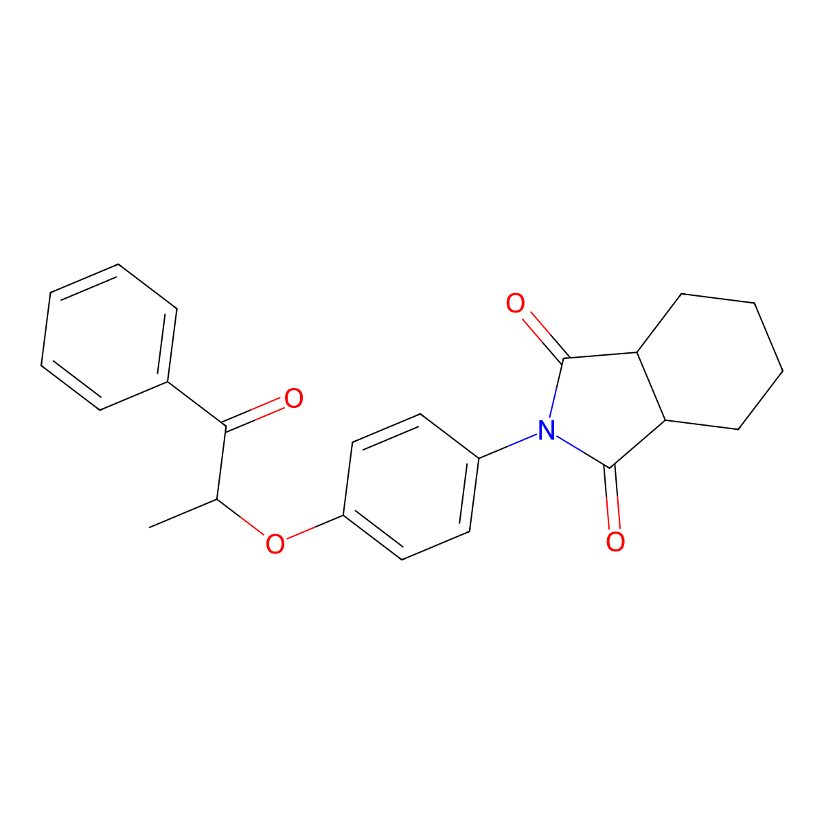 2-[4-(1-Oxo-1-phenylpropan-2-yl)oxyphenyl]-3a,4,5,6,7,7a-hexahydroisoindole-1,3-dione molecular structure, CAS 474260-80-5