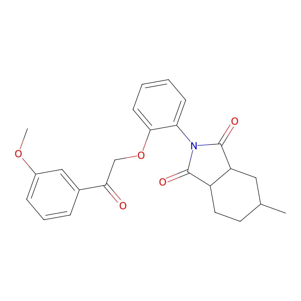 2-{2-[2-(3-methoxyphenyl)-2-oxoethoxy]phenyl}-5-methylhexahydro-1H-isoindole-1,3(2H)-dione molecular structure, CAS 474260-82-7