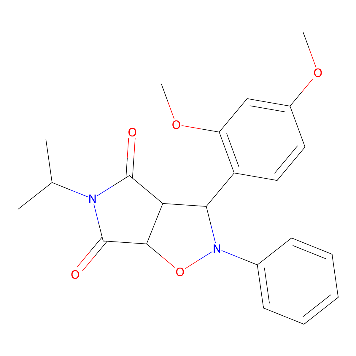 3-(2,4-dimethoxyphenyl)-2-phenyl-5-propan-2-yl-3a,6a-dihydro-3H-pyrrolo[3,4-d][1,2]oxazole-4,6-dione molecular structure, CAS 474262-13-0