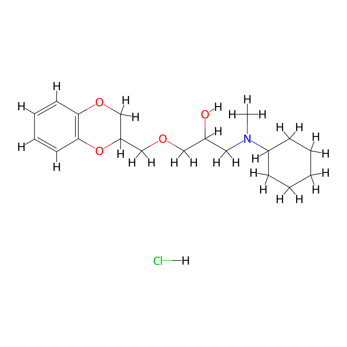 1-(Cyclohexyl(methyl)amino)-3-((2,3-dihydrobenzo[b][1,4]dioxin-2-yl)methoxy)propan-2-ol hydrochloride molecular structure, CAS 474262-45-8