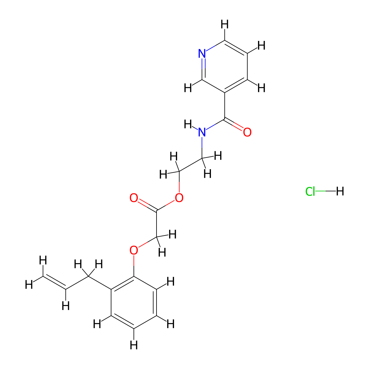 2-[(3-Pyridinylcarbonyl)amino]ethyl (2-allylphenoxy)acetate hydrochloride molecular structure, CAS 474263-17-7