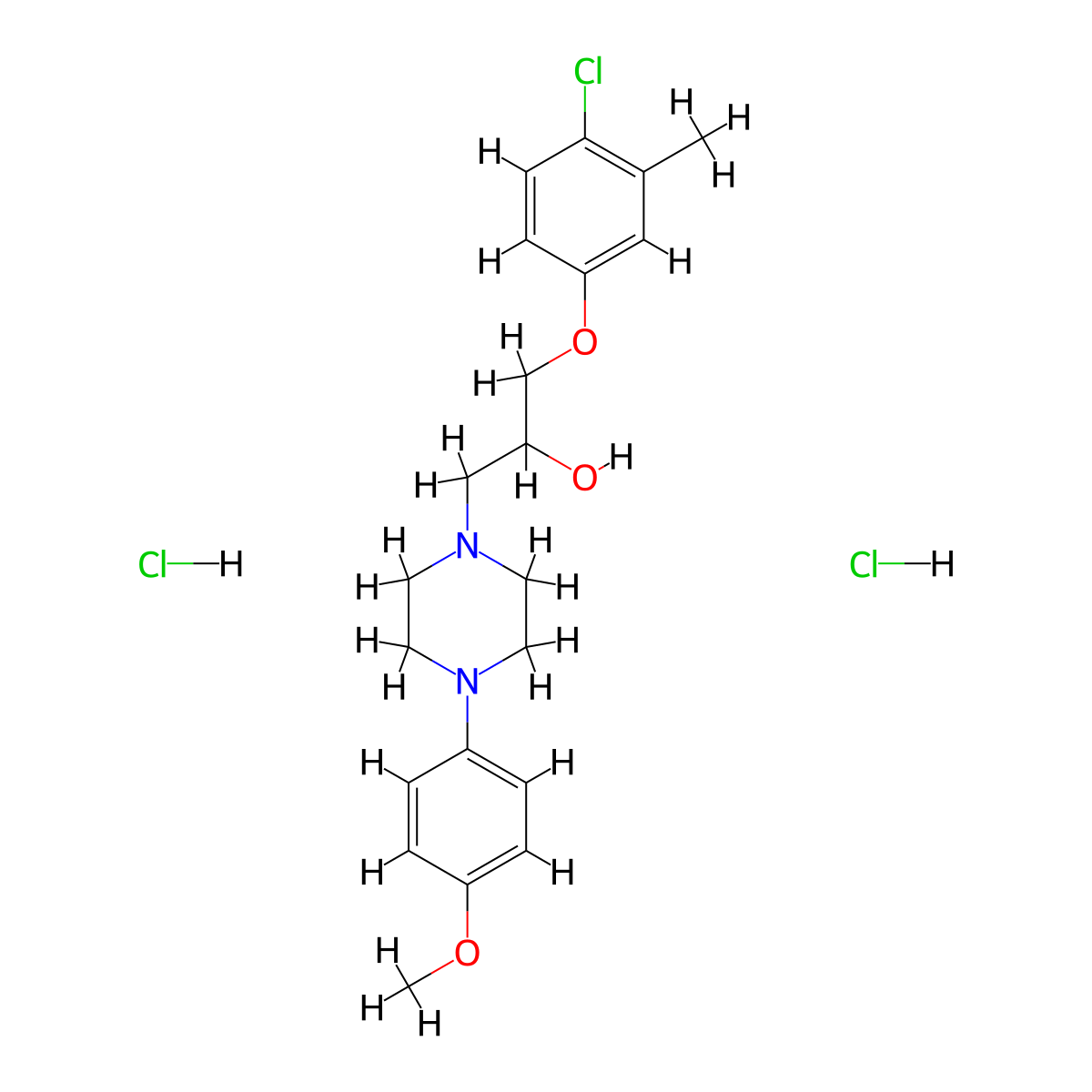1-(4-Chloro-3-methylphenoxy)-3-[4-(4-methoxyphenyl)piperazin-1-yl]propan-2-ol dihydrochloride molecular structure, CAS 474263-29-1