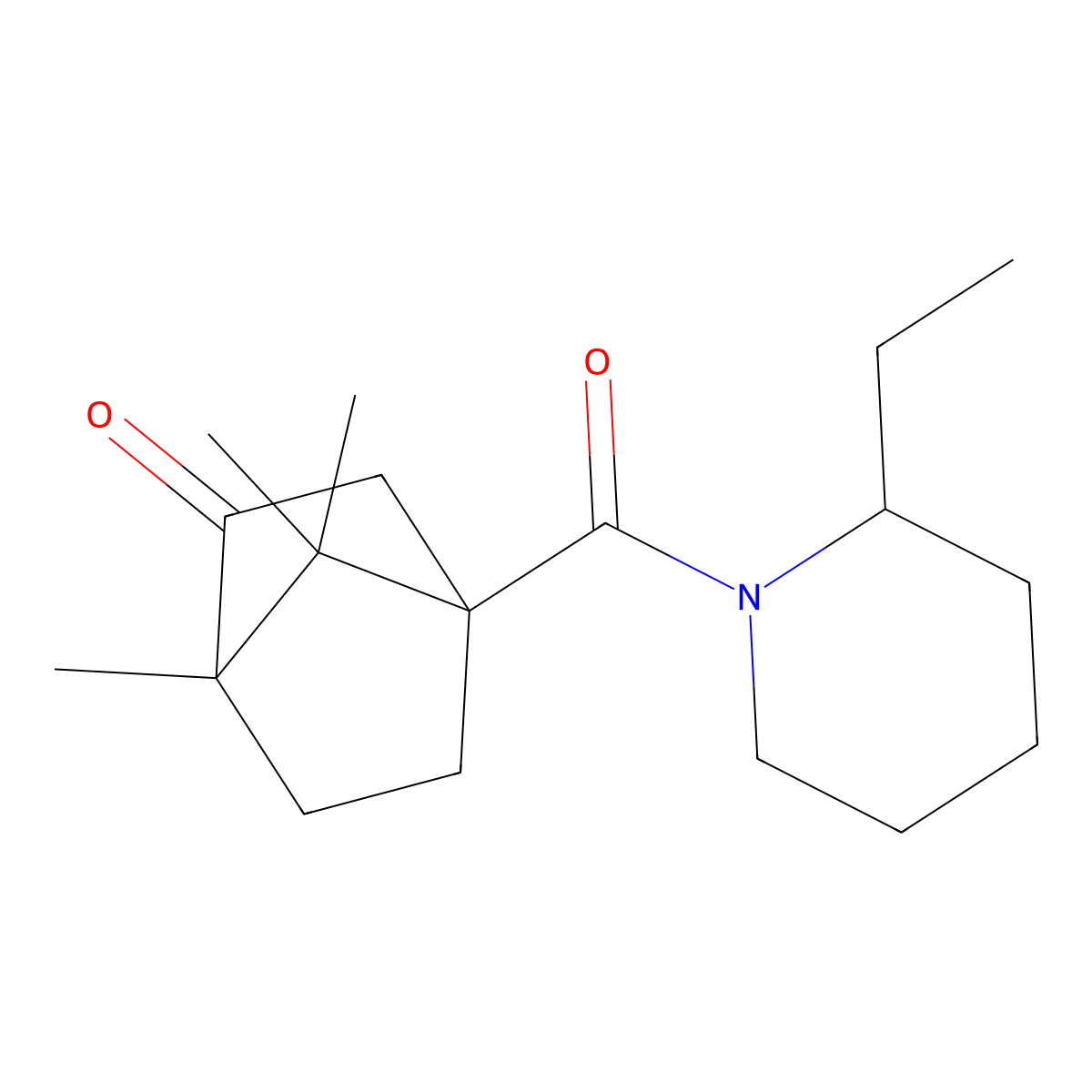 4-(2-Ethylpiperidine-1-carbonyl)-1,7,7-trimethylbicyclo[2.2.1]heptan-2-one molecular structure, CAS 474263-57-5