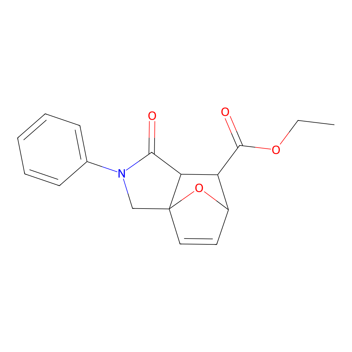 Ethyl 1-oxo-2-phenyl-1,2,3,6,7,7a-hexahydro-3a,6-epoxyisoindole-7-carboxylate molecular structure, CAS 474263-65-5