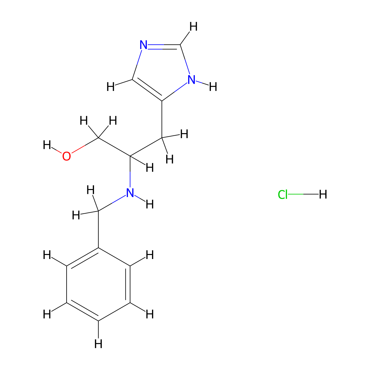 2-(Benzylamino)-3-(1H-imidazol-5-yl)-1-propanol hydrochloride molecular structure, CAS 474263-67-7