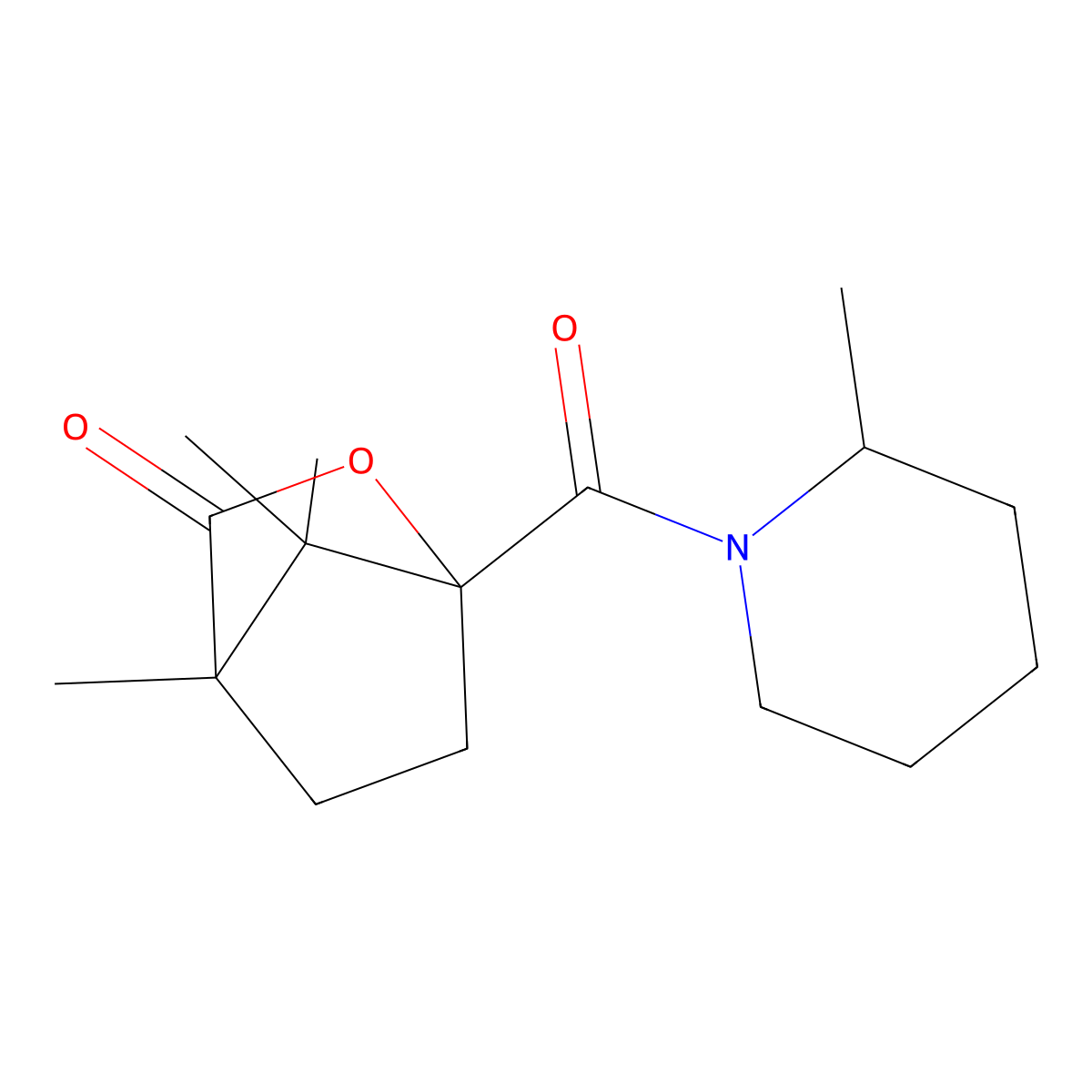 1,7,7-Trimethyl-4-(2-methylpiperidine-1-carbonyl)-3-oxabicyclo[2.2.1]heptan-2-one molecular structure, CAS 474263-73-5