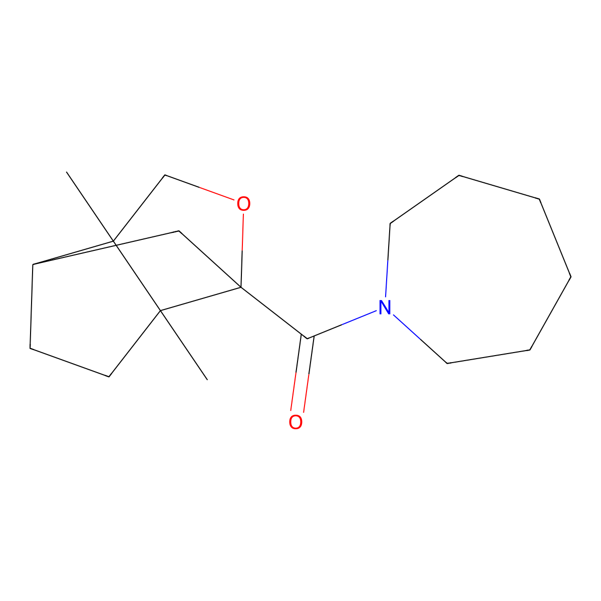 azepan-1-yl(3a,6a-dimethylhexahydro-1H-1,4-methanocyclopenta[c]furan-1-yl)methanone molecular structure, CAS 474263-77-9