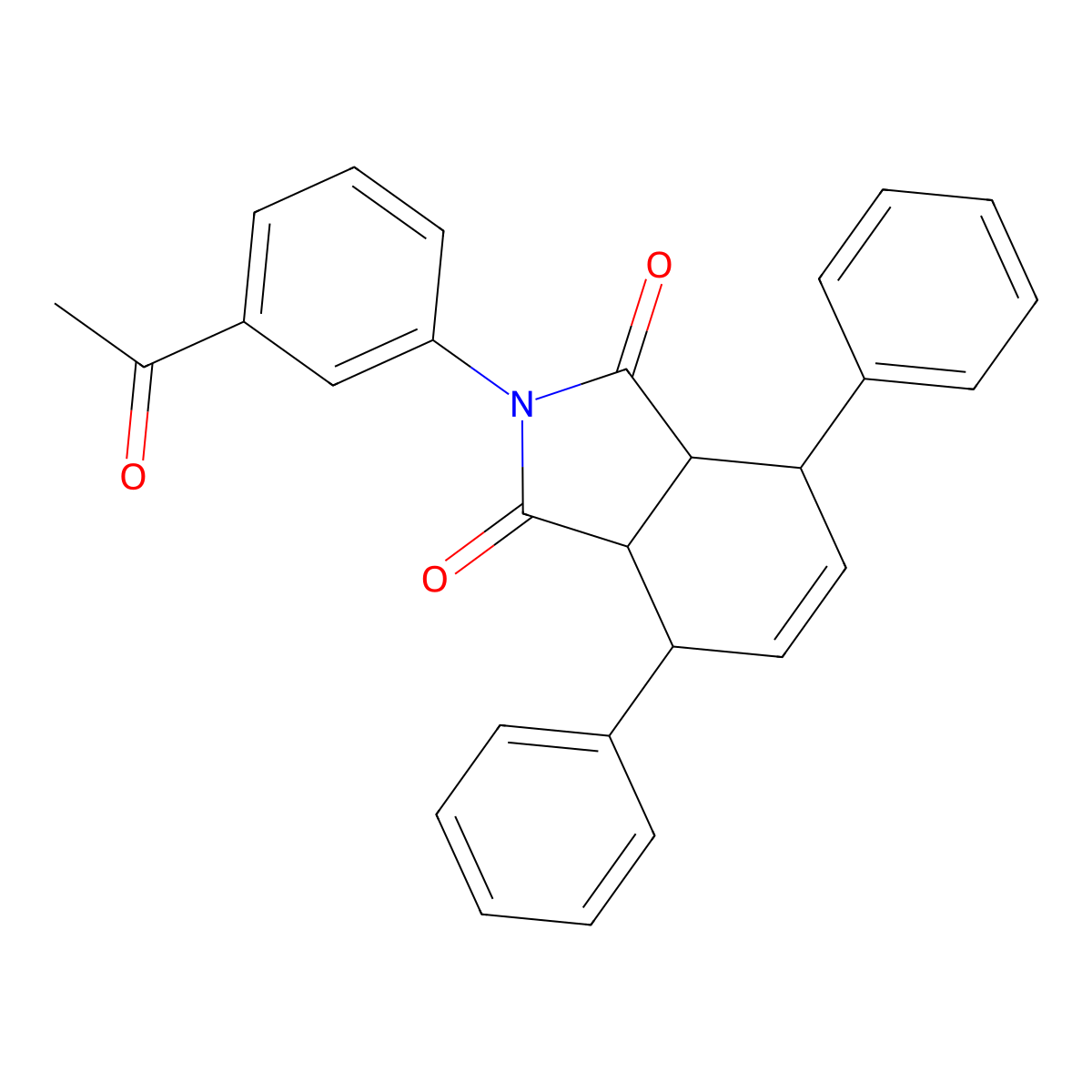 2-(3-Acetylphenyl)-4,7-diphenyl-3a,4,7,7a-tetrahydroisoindole-1,3-dione molecular structure, CAS 474263-93-9