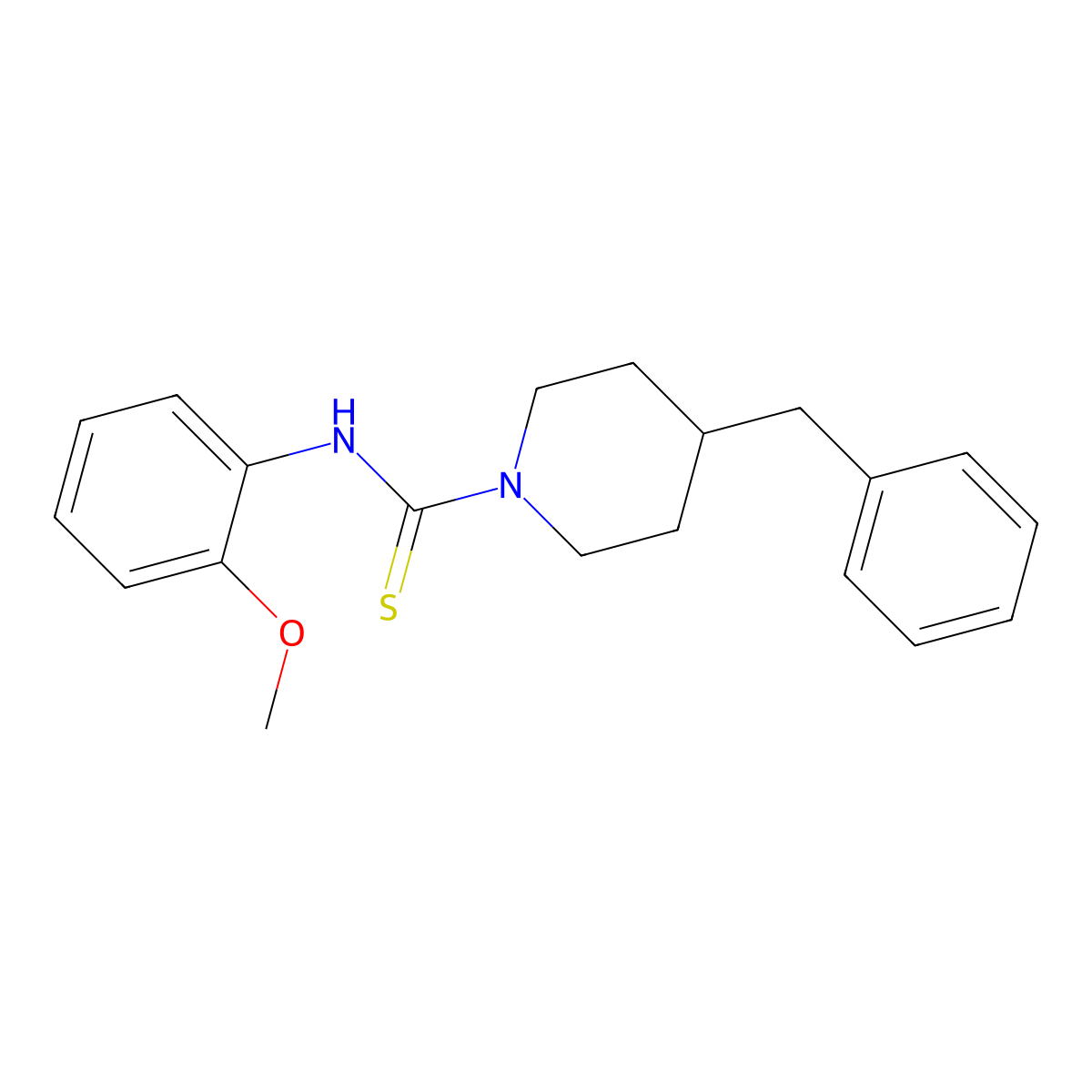 4-benzyl-N-(2-methoxyphenyl)piperidine-1-carbothioamide molecular structure, CAS 474272-50-9