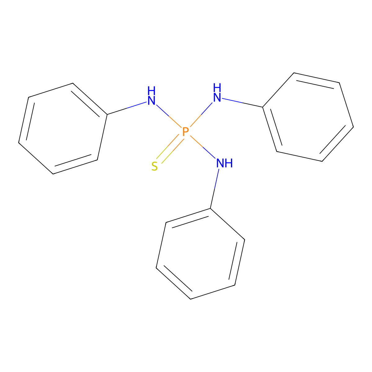 N-dianilinophosphinothioylaniline molecular structure, CAS 4743-38-8