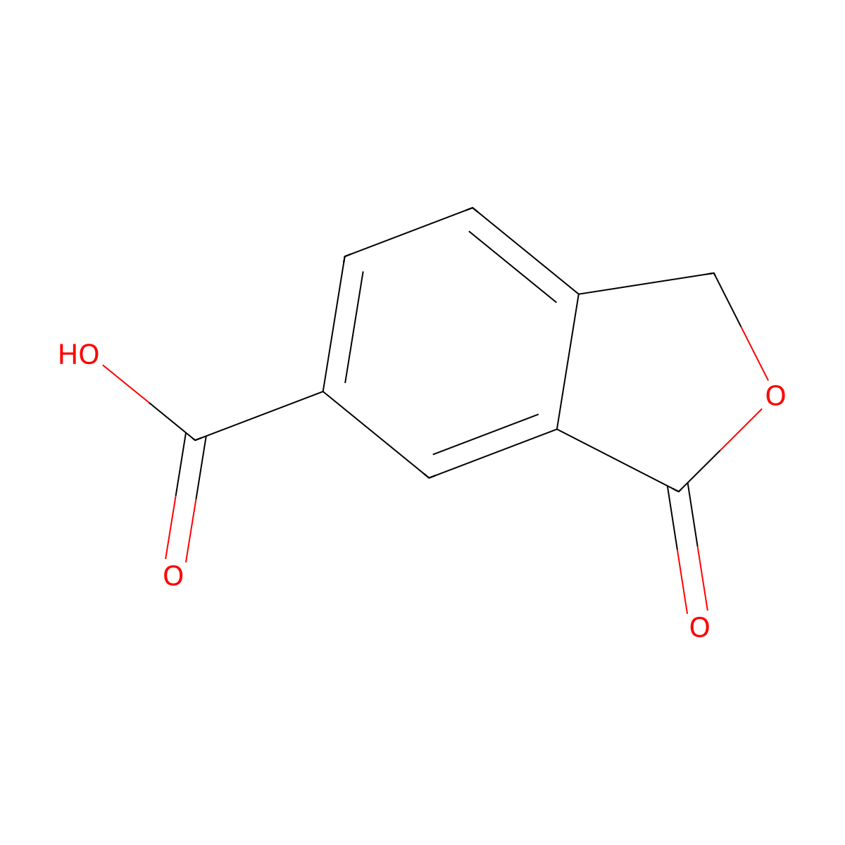 1,3-Dihydro-3-oxo-5-isobenzofurancarboxylic acid molecular structure, CAS 4743-61-7