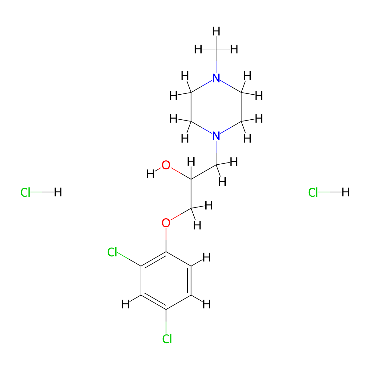 1-(2,4-dichlorophenoxy)-3-(4-methylpiperazin-1-yl)propan-2-ol Dihydrochloride molecular structure, CAS 474302-70-0