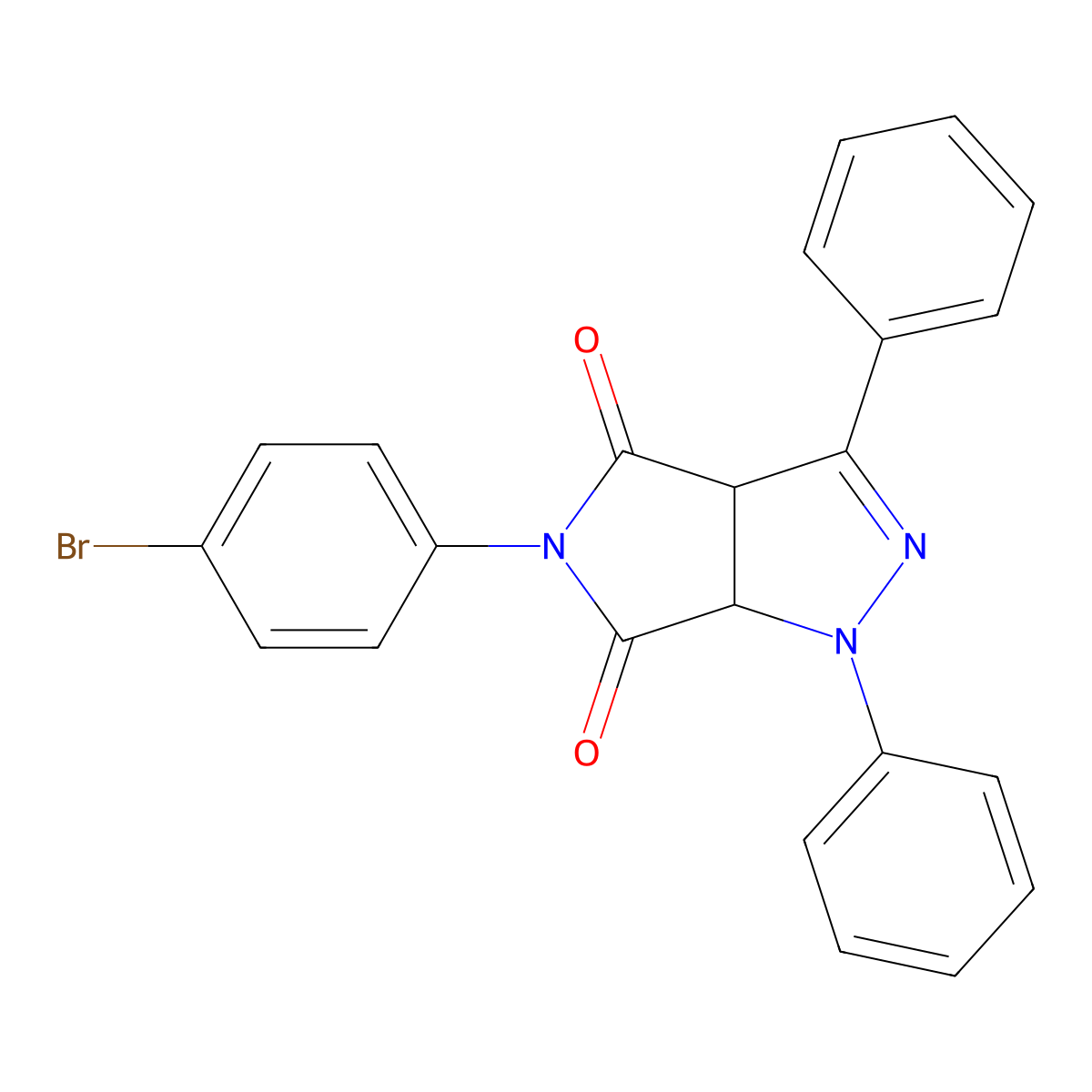 5-(4-Bromophenyl)-1,3-diphenyl-3a,6a-dihydropyrrolo[3,4-c]pyrazole-4,6-dione molecular structure, CAS 474302-94-8