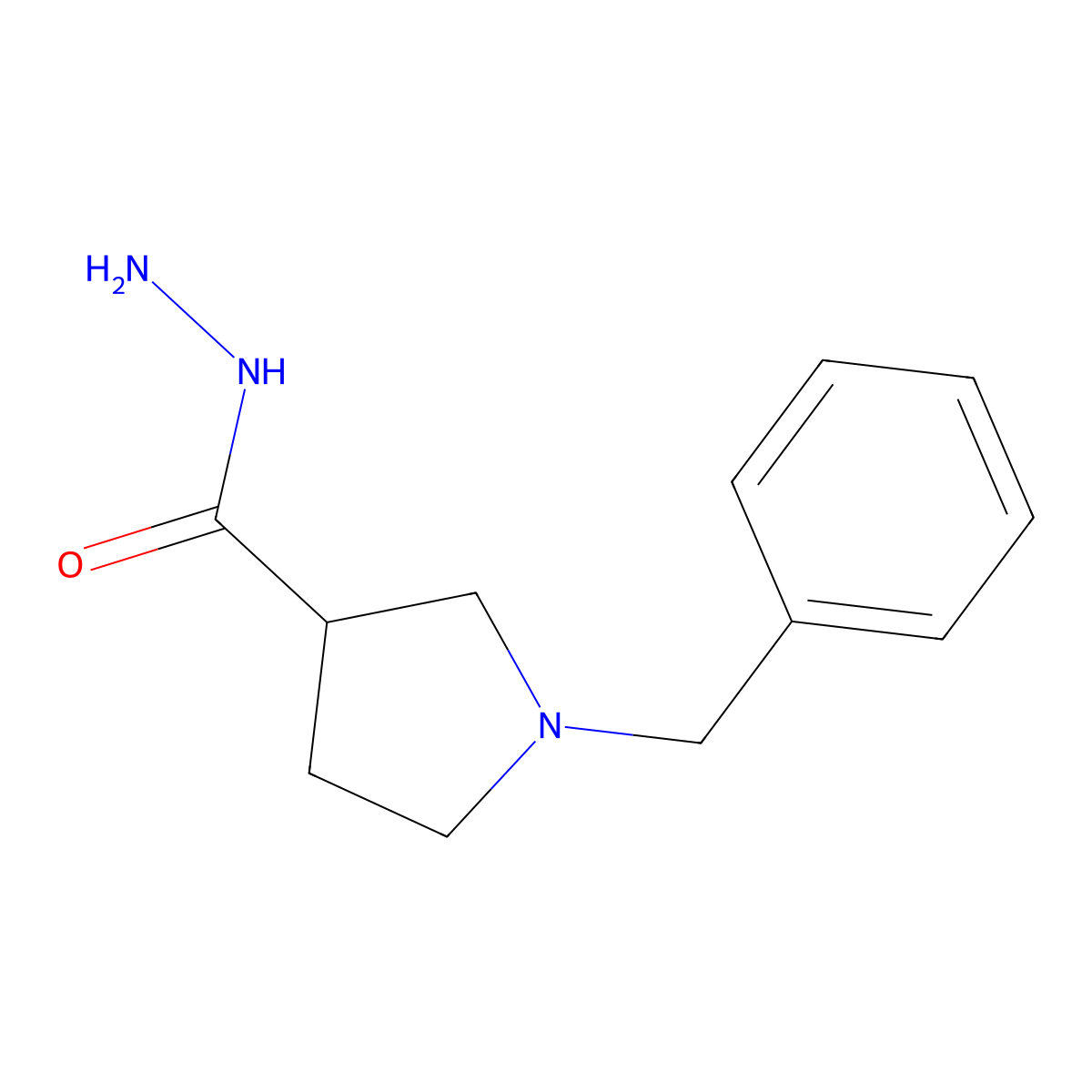 1-Benzyl-pyrrolidine-3-carboxylic acid hydrazide molecular structure, CAS 474317-63-0