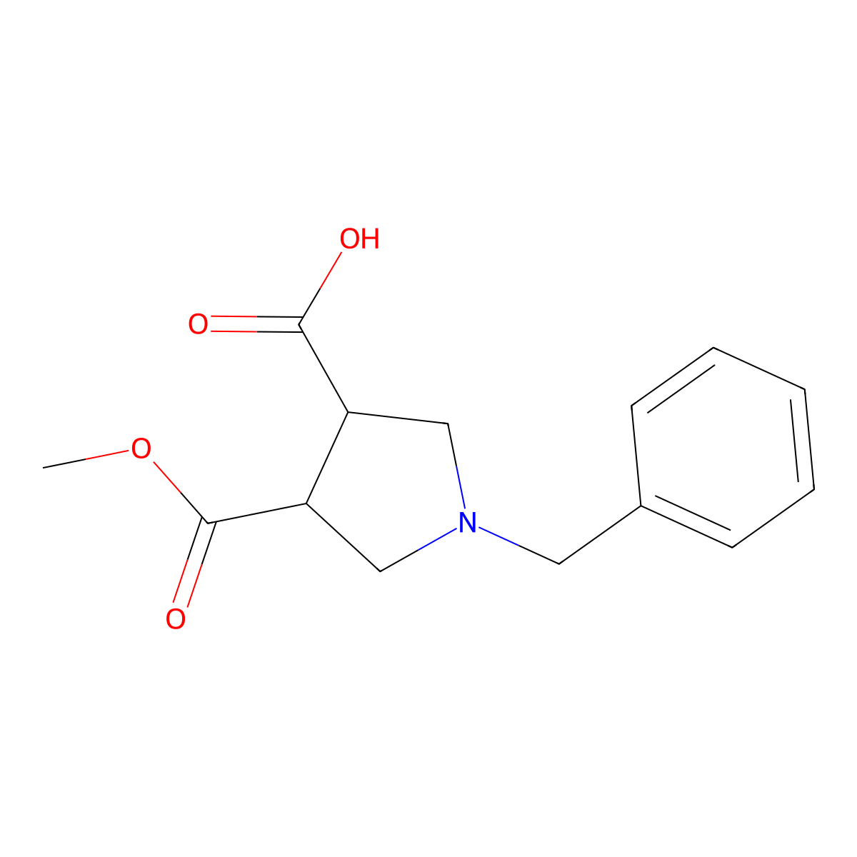 3-Methyl 1-(phenylmethyl)-3,4-pyrrolidinedicarboxylate molecular structure, CAS 474317-64-1