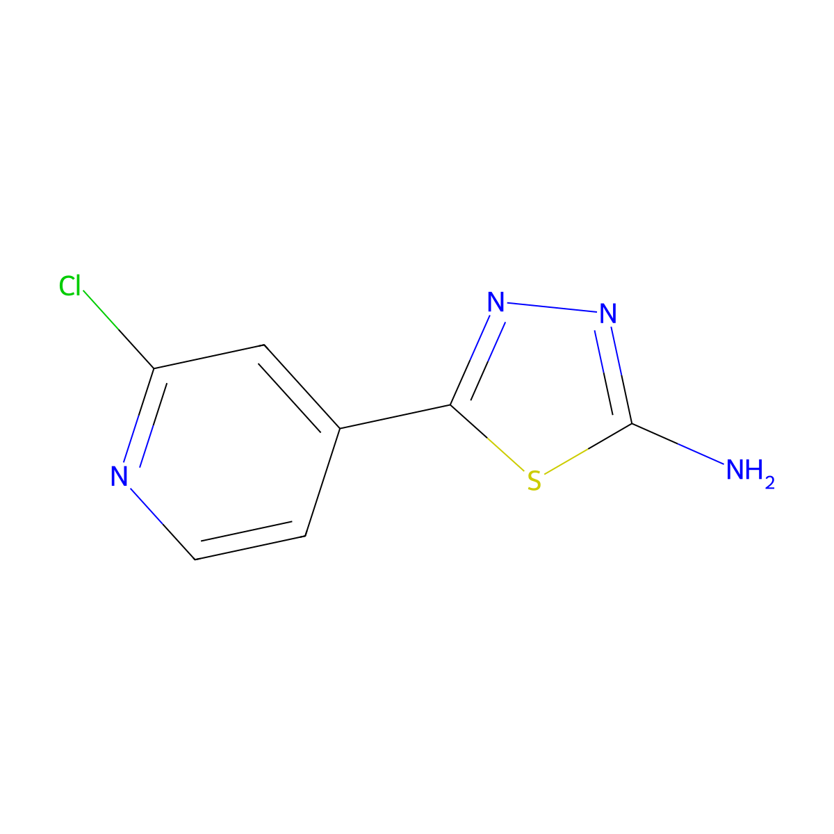 5-(2-Chloropyridin-4-YL)-1,3,4-thiadiazol-2-amine molecular structure, CAS 474327-26-9