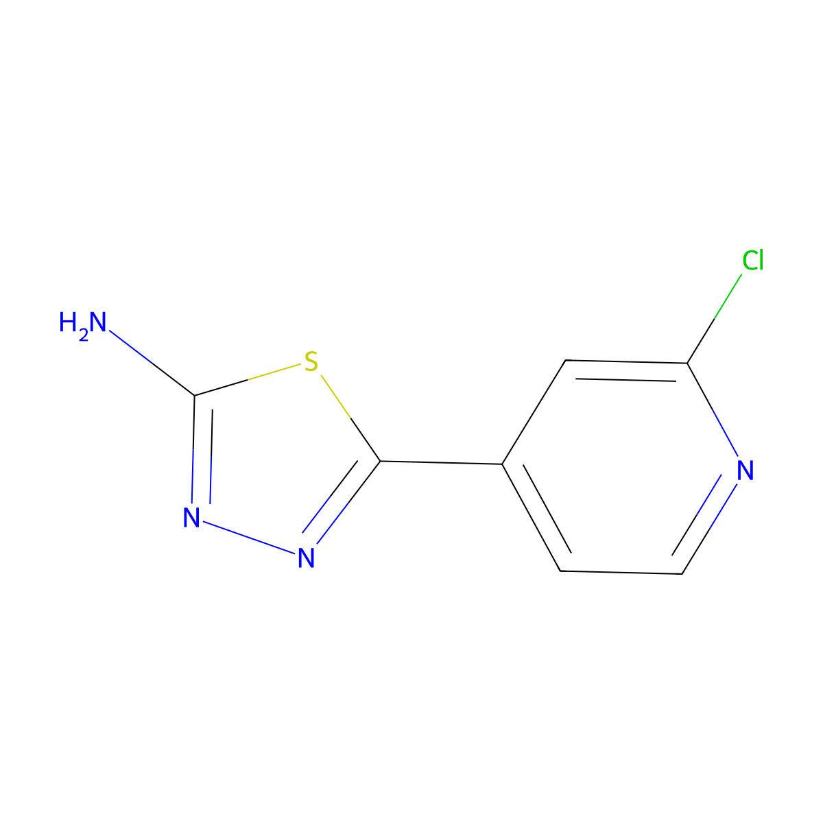 5-(2-Chloropyridin-4-YL)-1,3,4-thiadiazol-2-amine molecular structure, CAS 474327-26-9