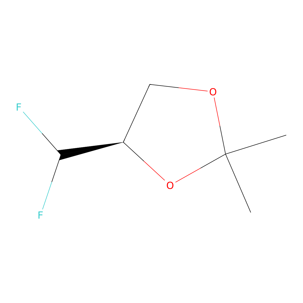 (4R)-4-(difluoromethyl)-2,2-dimethyl-1,3-dioxolane molecular structure, CAS 474329-39-0