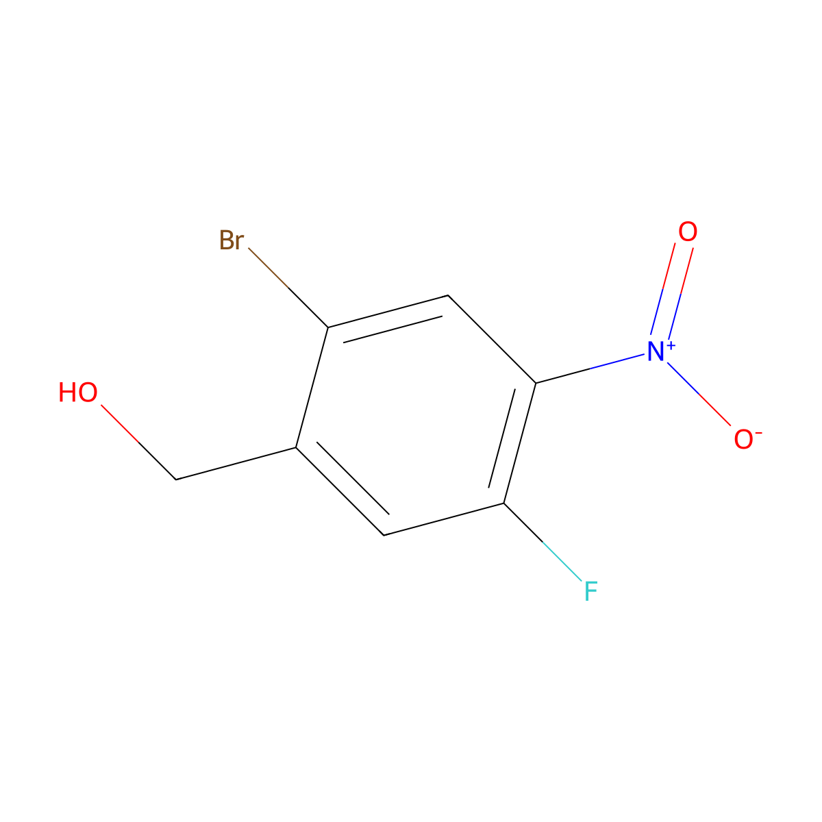 (2-Bromo-5-fluoro-4-nitrophenyl)methanol molecular structure, CAS 474329-92-5