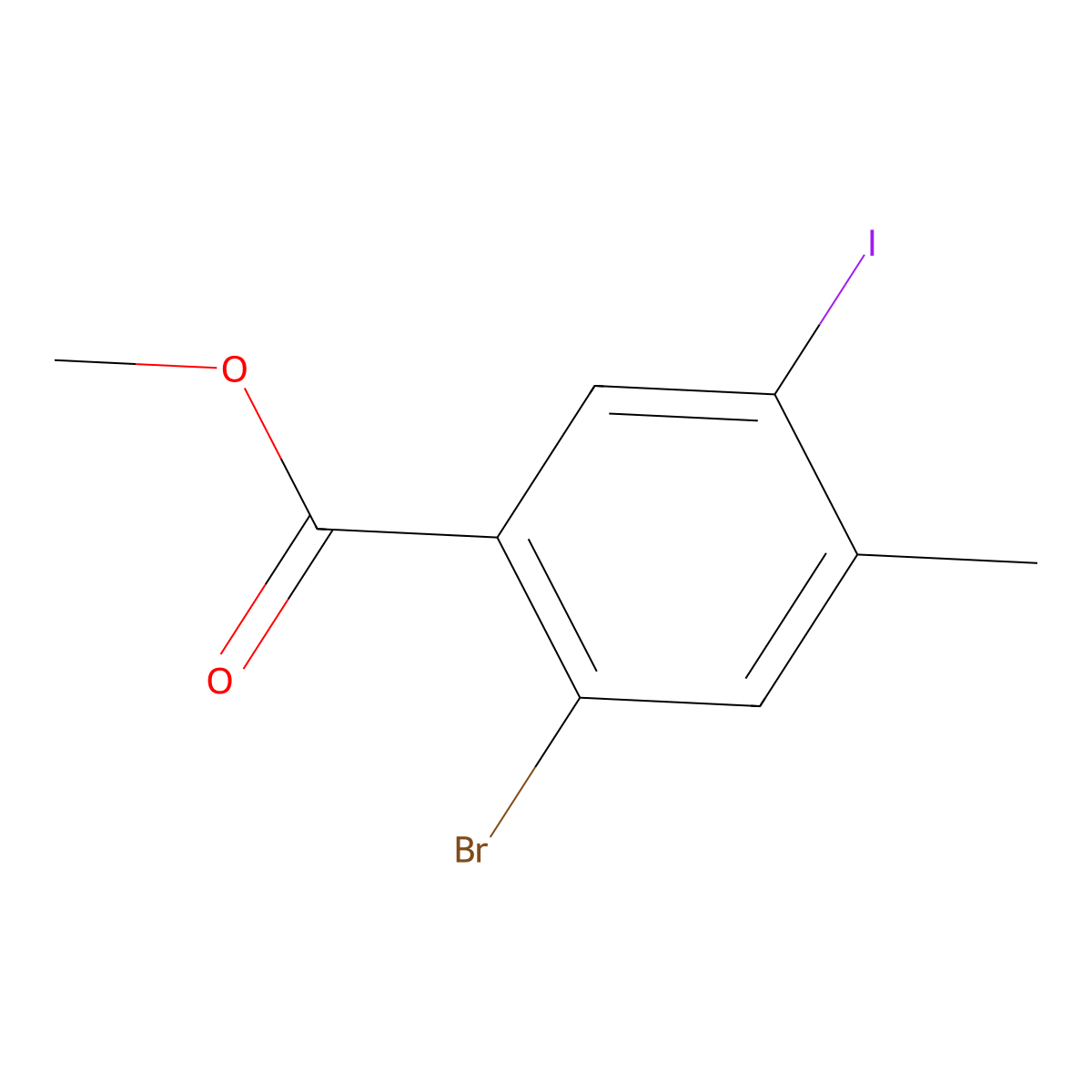 Methyl 2-bromo-5-iodo-4-methylbenzoate molecular structure, CAS 474330-55-7