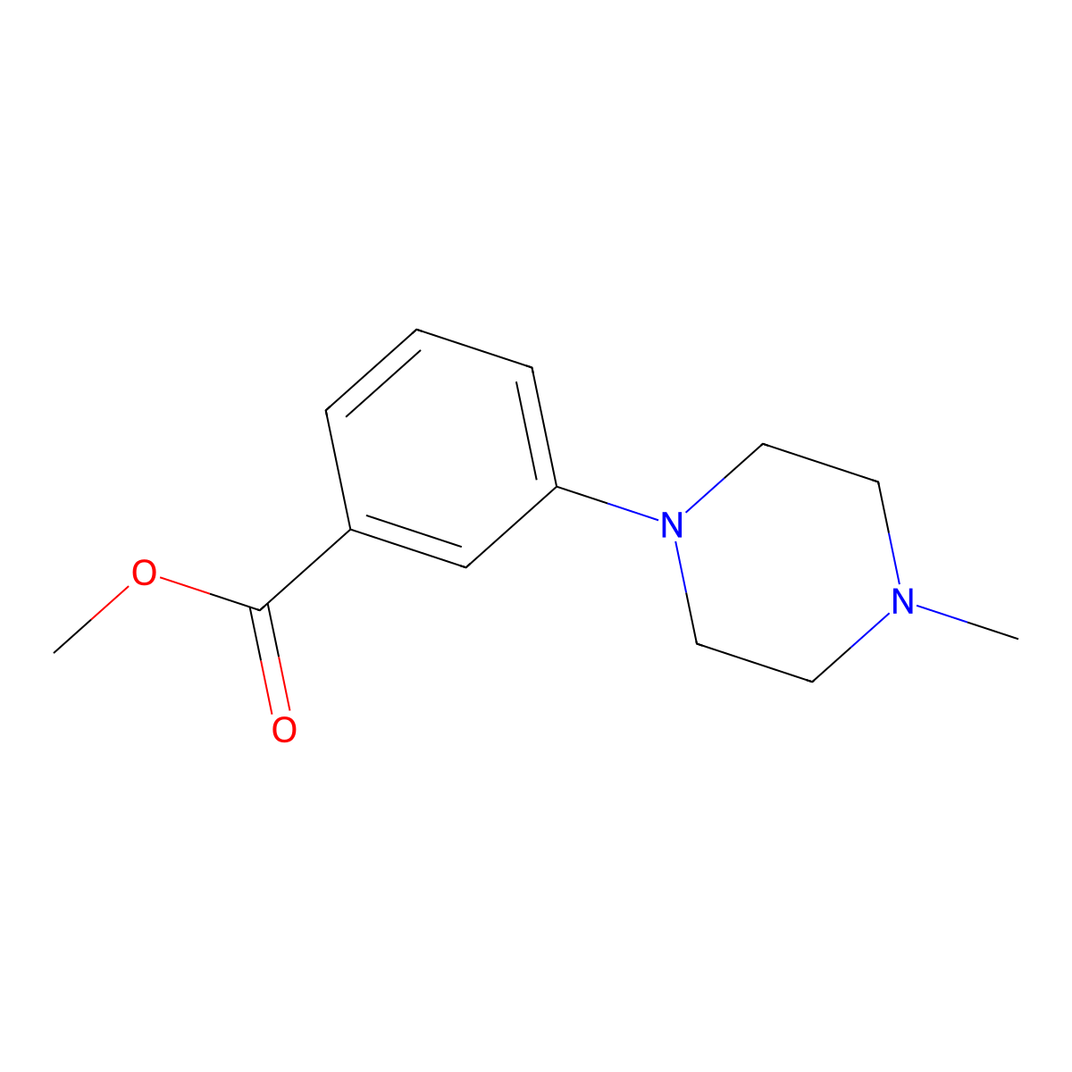 Methyl 3-(4-methylpiperazin-1-yl)benzoate molecular structure, CAS 474334-89-9